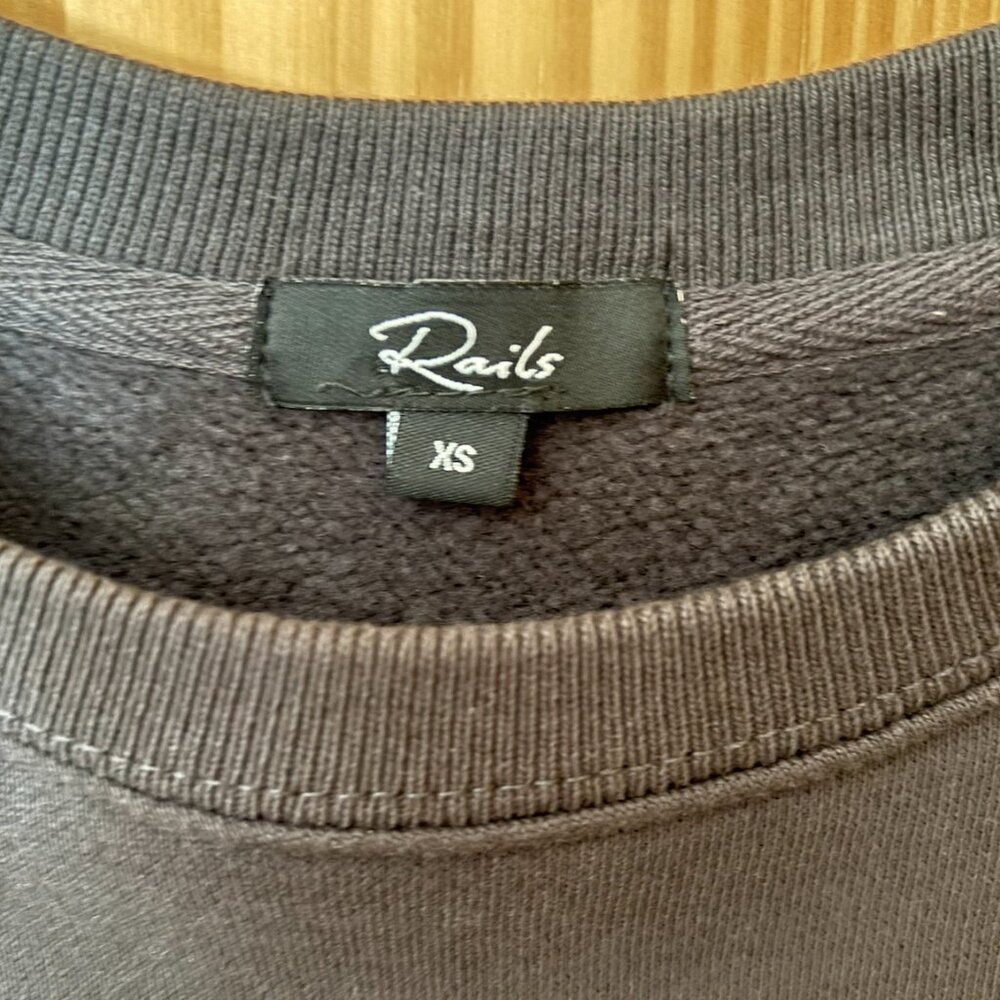Rails Fleece Sonia Crewneck Sweatshirt with Stars Washed Black Size XS - Picture 3 of 7